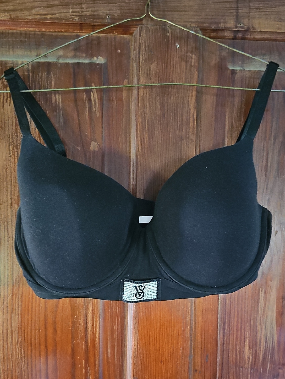 Victoria's Secret Black Padded Underwire Bra with Logo Emblem